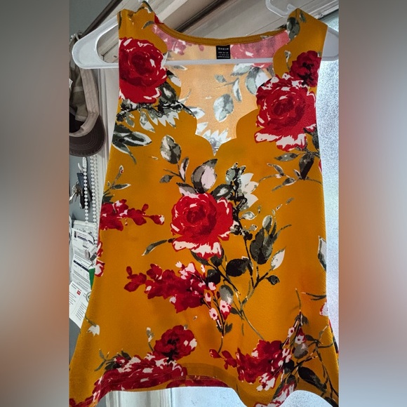 SHEIN Tops - SHEIN Mustard Floral Tank Top